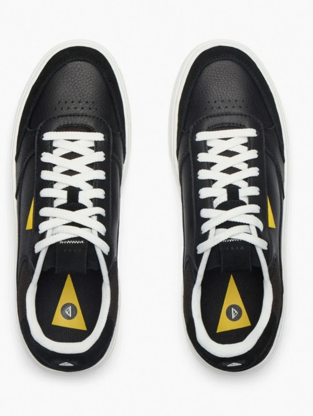 NEW! Reef Men's Black Low-Top Leather Sneakers with White Sole Sz 11 - Picture 3 of 10
